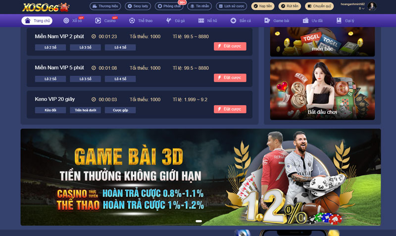 Xoso66 có tỷ lệ trả thưởng cao nhất thị trường cá cược hiện nay